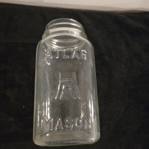 Vintage Atlas Mason Clear Glass Jar